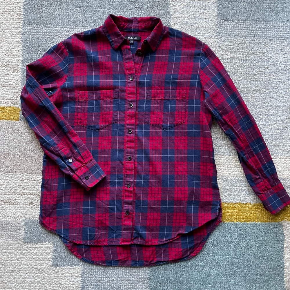 UNTIL 6/20! Madewell Oversized Boyshirt Plaid XXS